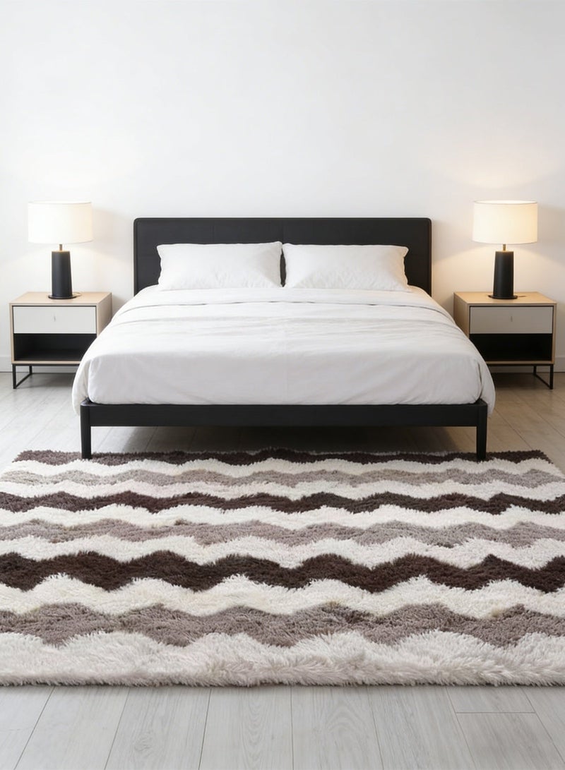 جو توي سجادة منطقة عصرية غير قابلة للانزلاق، ملمس ناعم للغاية، غرفة المعيشة، غرفة النوم، ديكور المطبخ، سجادة أرضية سجادة طويلة منفوشة مستطيلة 140 × 200 سم - Image 5